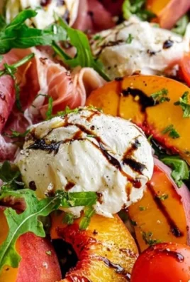 Delicious Peach Burrata Salad with fresh ingredients and vibrant colors