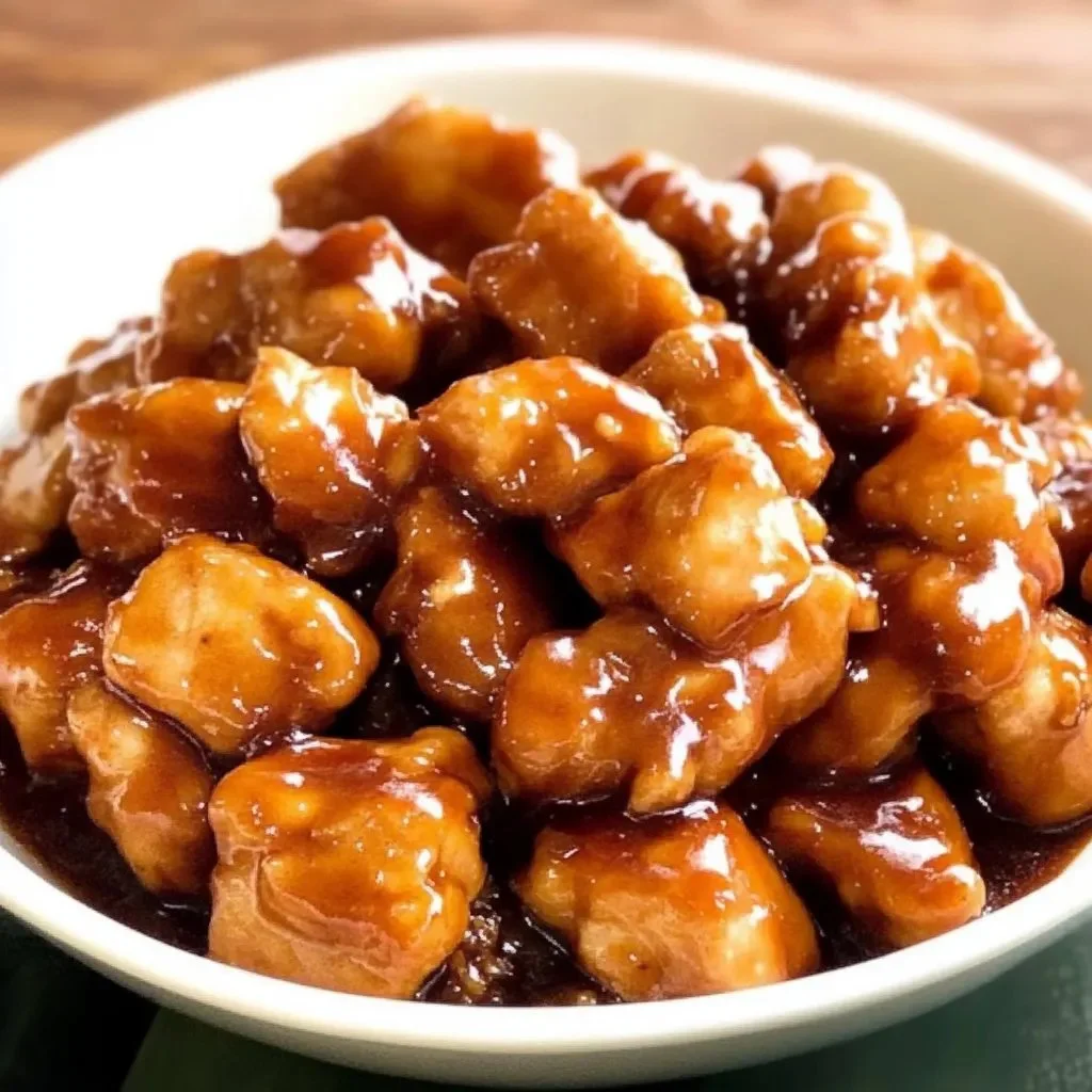 Delicious slow cooker sticky honey chicken dish garnished with herbs