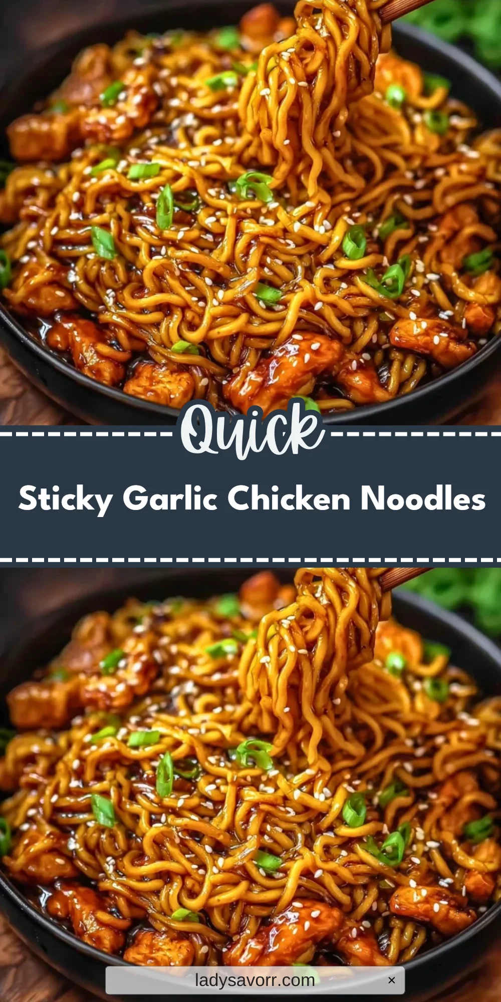 Sticky Garlic Chicken Noodles