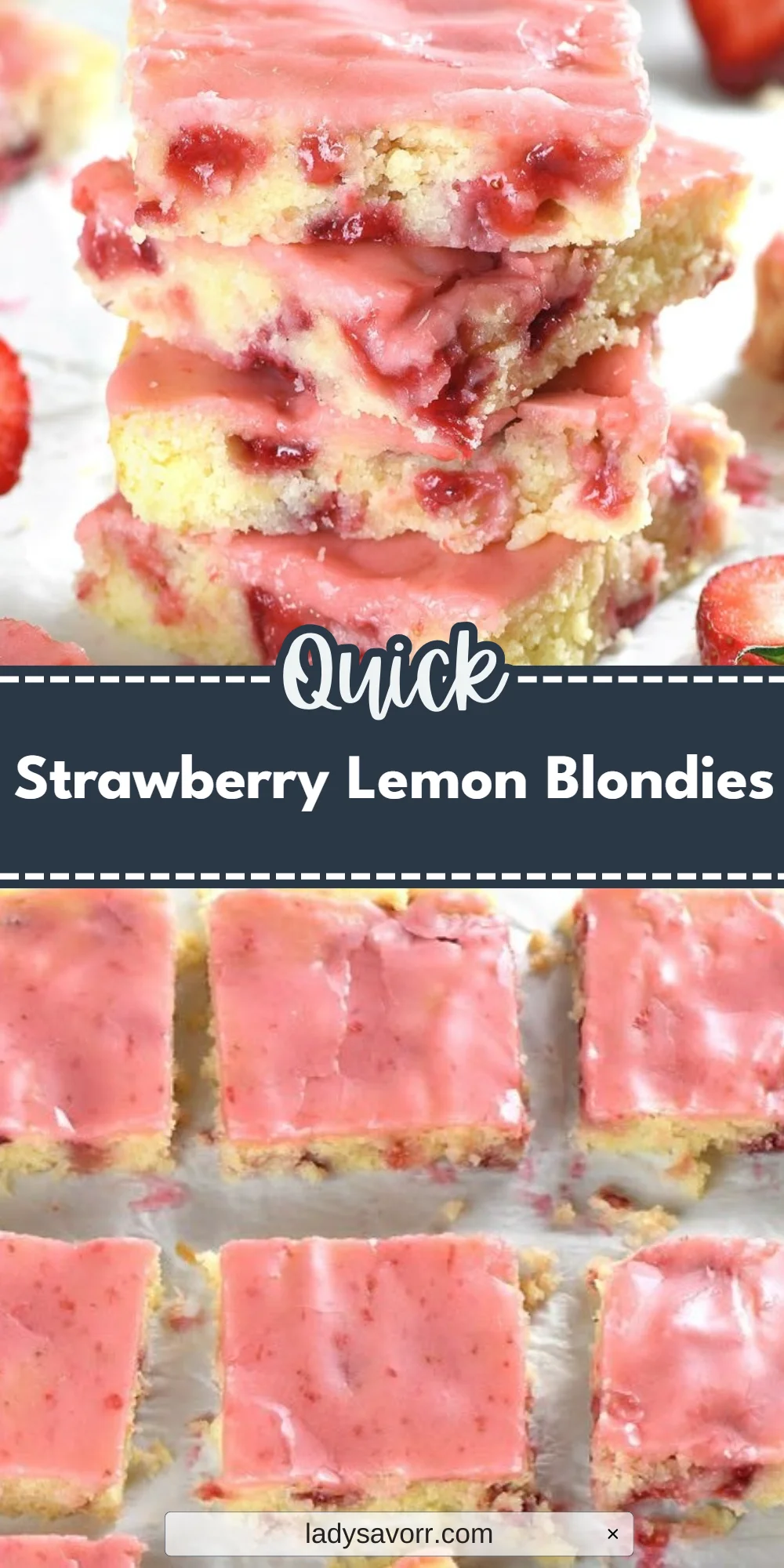 Strawberry Lemon Blondies