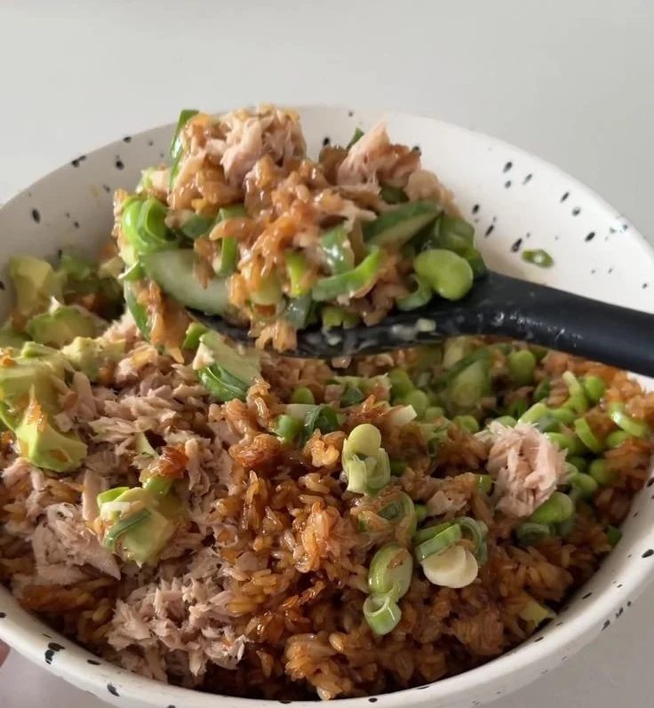 Tuna Avocado Crispy Rice Salad
