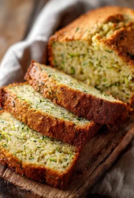 Freshly baked gluten free zucchini bread sliced on a wooden cutting board